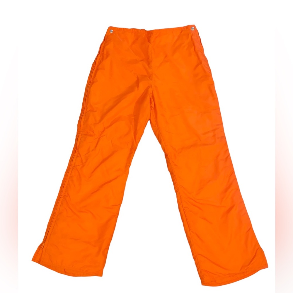 Vintage Down East Skiwear Orange Zip Off Ski Pants Size XL